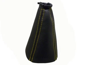 Gelb Faden Echtleder Schaltmanschette Schaltsack Für FORD GALAXY 1997-2001 - Picture 1 of 1