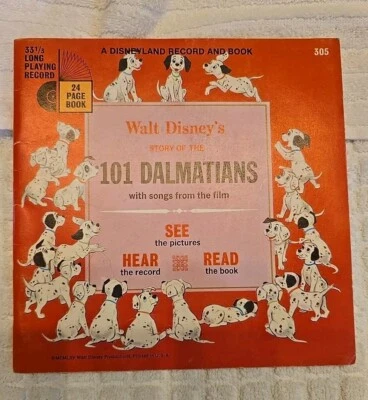 Disneyland Record Book Walt Disney's Story of the 101 Dalmations 33-1/2 Rpm década de 1960 - Imagem 1 de 4