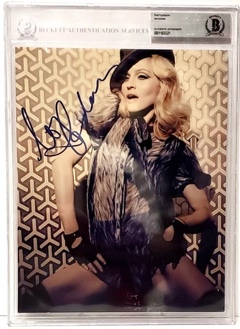 MADONNA Authentic Signed Autographed 8x10 Photo PSA/DNA & Beckett BAS Slabbed Cover
