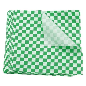 Hojas de papel de cera con patrón cuadrado a cuadros de 10" x 10", verde 100 un. - Imagen 1 de 7