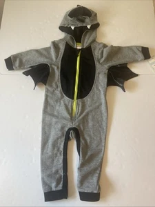 Katze & Jack grau Fledermaus Einteiler mit Kapuze Outfit Baby 12 Monate Halloween - Bild 1 von 8