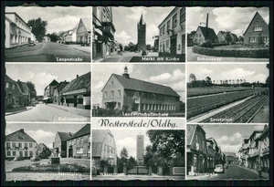 AK - Westerstede Oldenburg – Kirche Marktplatz Wasserturm Landwirtschaftsschule - Bild 1 von 2