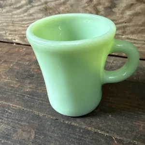 Fire King Jadeite C Handle Slim Chocolate Cheater Mug Restaurant Thick Cup - Picture 1 of 5