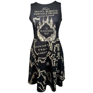 Harry Potter The Marauders Map Tank Dress Juniors Size S Halloween Fun - Picture 1 of 5