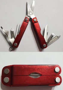 🔥 Llavero multiherramienta Leatherman Micra retirado usado insertos de policarbonato rojo - Imagen 1 de 9