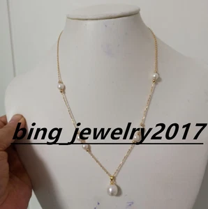 Gorgeous AAA6-12mm real natural AKOYA white pearl necklace s925 18INCH - Picture 1 of 9