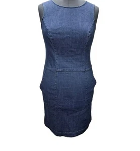 Boden Kleid Gr. 8R blau Denim Pullover Taschen ärmellos kurz klassisch adrett  - Bild 1 von 5