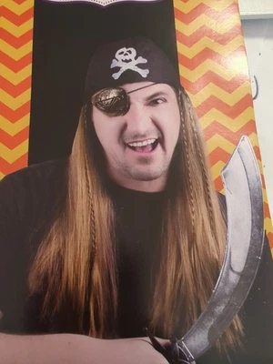 Peluca Jack Sparrow Piratas del Caribe Para Hombre Pelo Castaño con Trenzas para Disfraz NUEVO Foto 1 de 4