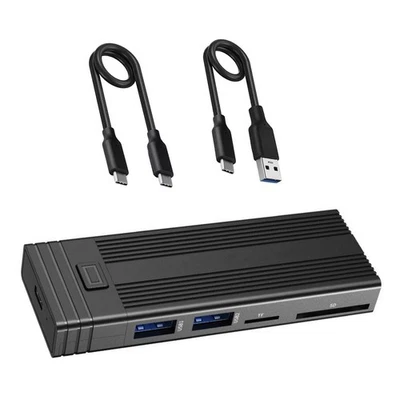 10Gbps Mobile External SSD Adapter Case Dual-in-One Design Hub+Hdd Enclosure - Image 1 of 4