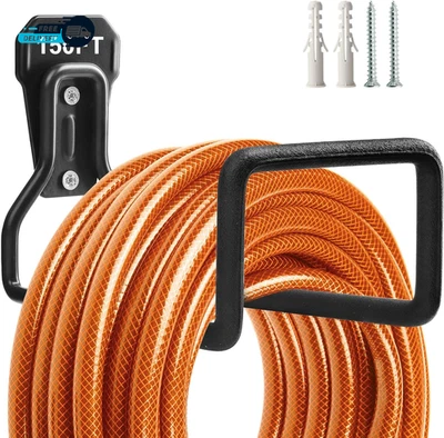 Garden Hose Holder, Heavy Duty Garden Hose Reel Wall Mount Water Hose Holder - Image 1 of 4