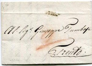 AUSTRIA 1820 carta de BORGO a Trento - Imagen 1 de 2