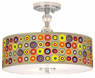Marbles in the Park Giclee 16" Wide Semi-Flush Ceiling Light - Image 1 of 4