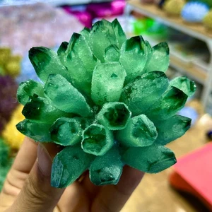 420G New Find Green Phantom Quartz Crystal Cluster Mineral Specimen - Picture 1 of 14