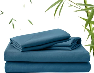 2000TC Bamboo Bed Sheets Queen – Ultra Soft 4 Piece Sheet Set, Deep Pocket 40Cm, - Picture 1 of 8