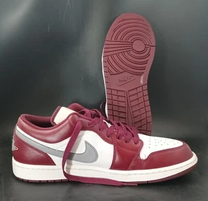 Nike Air Jordan 1 Low Size 11.5 Cherrywood Red Burg White Leather 553558-615 OBO - Picture 1 of 17