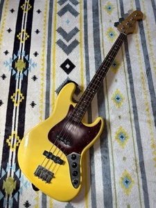Electric Guitar Fender Jazz Bass Deluxe Series Mexico Yellow MZ7116747 - Picture 1 of 10