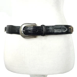 Cintura Brighton Cavalli Cuori L Steeplechase Vintage Pelle Nera Goffrata 21203 - Foto 1 di 11