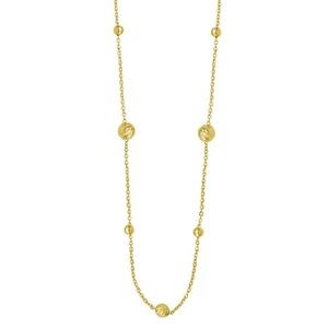 Alternating Bead Chain Necklace in 14K Yellow Gold - Picture 1 of 4