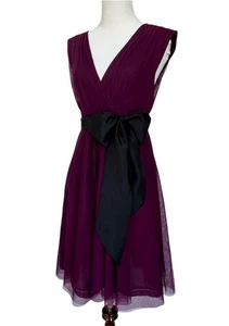 Vestido Anthropologie Moulinette Soeurs Ciruela Cosquillas Talla 0 Púrpura Sin Mangas Nuevo - Imagen 1 de 9