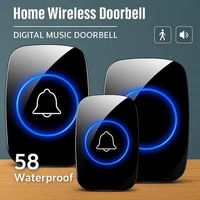 Waterproof Wireless Door Bells 1000ft Long Range Battery Home Cordless Doorbell - Image 1 of 4