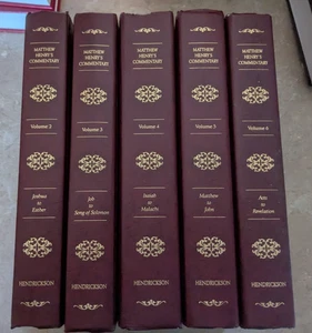1991 Matthew Henry’s Commentary on the Whole Bible, Vols 2-6, HC 1st Print - Picture 1 of 2