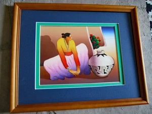 R C Gorman, SILVER BRACELET - framed MATTED Navajo 11 x 14 print - Picture 1 of 3