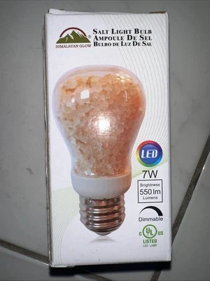 Natural Himalayan Salt Bulb H1651B Night Light Amber Orange 7 Watts New in Box - Image 1 of 2