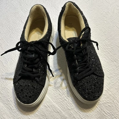 Tenis Betsey Johnson Suton Plataforma Negro Estrás Para Mujer 8M Foto 1 de 4