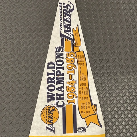 NBA Los Angeles Lakers Vintage 1984-1985 World Champions Team Roster Pennant Cover
