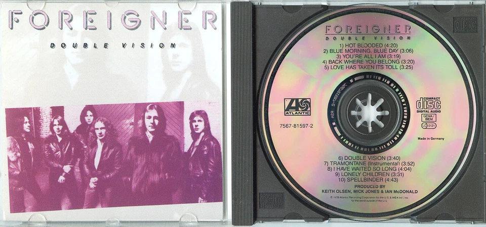 FOREIGNER Double Vision GERMANY CD w NEU MINT early press 1978 Rock HOT BLOODED - Bild 1 von 1