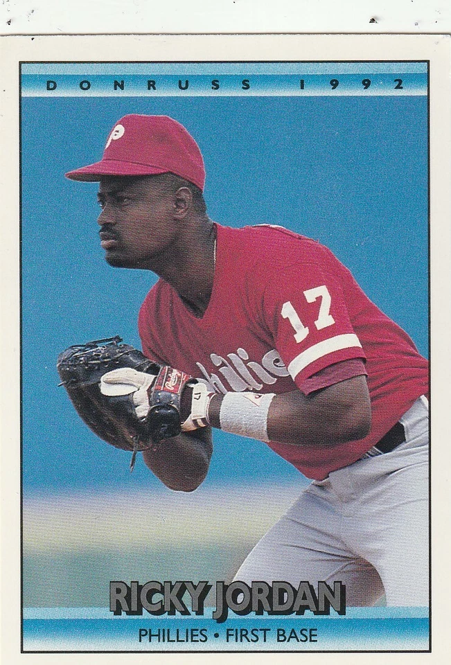 FREE SHIPPING-MINT-1992 Donruss Ricky Jordan #458 PHILLIES PLUS BONUS CARDS - Image 1 of 1