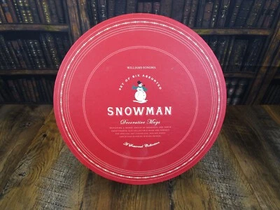 Vintage Set of 6 New in Case WILLIAMS SONOMA SNOWMAN DECORATIVE MUGS COLLECTION - Image 1 of 4