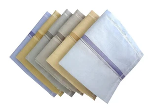 Men's 100% Cotton Premium Handkerchiefs/Hankies for Men Pack of 6Pcs - Picture 1 of 3