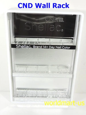CND 指甲油墙面白色架带后镜沙龙展示架 15 CND 瓶 — 第 1/2 张图片