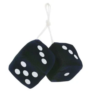 Fuzzy Dice BLACK 3" *NEW* 50's Style - Picture 1 of 3