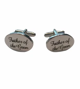 Father of The GROOM Metal/ Enamel Finish CUFFLINKS - Picture 1 of 1