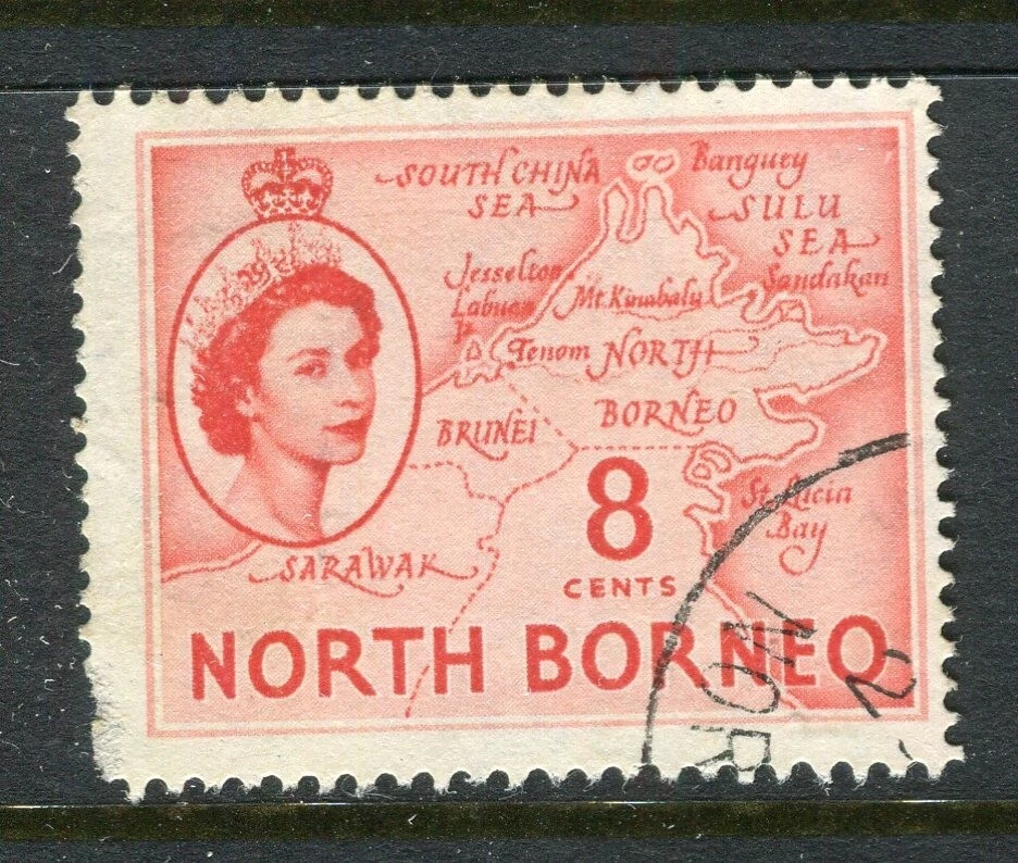 NORTH BORNEO; 1954 early QEII Pictorial issue fine used 8c. value - Image 1 of 1
