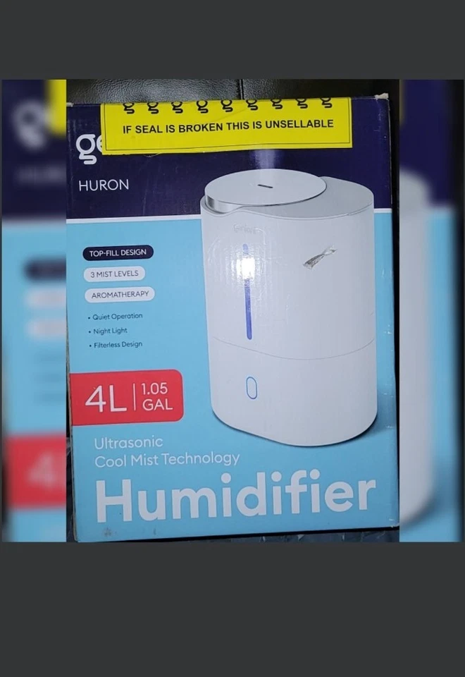 Geniani Aromatherapy Humidifier 4L Capacity Ultrasonic Cool Mist Technology New - Image 1 of 3