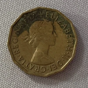 1964 Großbritannien Großbritannien 3 Pence Thruppence Thrupenny Queen Elizabeth II Münze (64y) - Bild 1 von 2