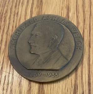 Large Archibald Ashley Welch bronze coin - Imagen 1 de 2
