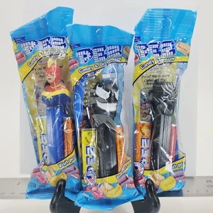 Marvel Pez Dispensers Venom Pantera Nera Captain Marvel confezione da 3 nuovissima - Foto 1 di 4