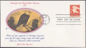 USA 1978 2 FIRST DAY COVERS "A" EAGLE SINGLE + BOOKLET PANE OF 8 WITH CACHETS - Picture 1 of 2