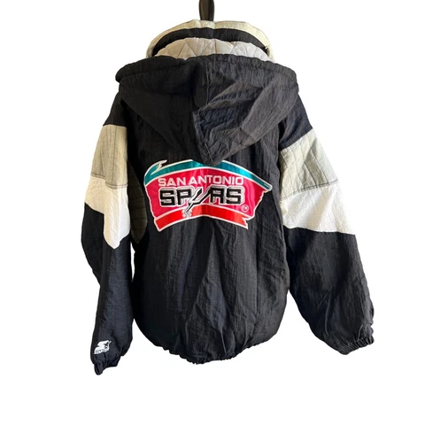 STARTER San Antonio Spurs Vintage Black Pullover Jacket Cover