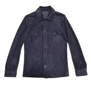TOM FORD Suede Shirt Jacket Navy - Picture 1 of 9
