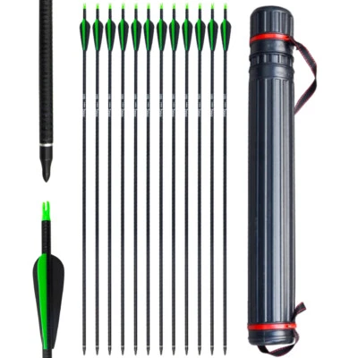 31" Archery Fiberglass Arrows Target Hunting Recurve Compound Bow Practice Shoot - Image 1 of 4