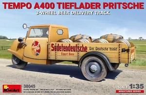Miniart 38045 - 1:3 5 Tempo A400 Rimorchio Cassone 3-Wheel Beer Delivery Camion - Foto 1 di 1