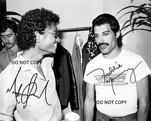 FREDDIE MERCURY & MICHAEL JACKSON Autographed 8x10 Signed Reprint Photo !! - Picture 1 of 1