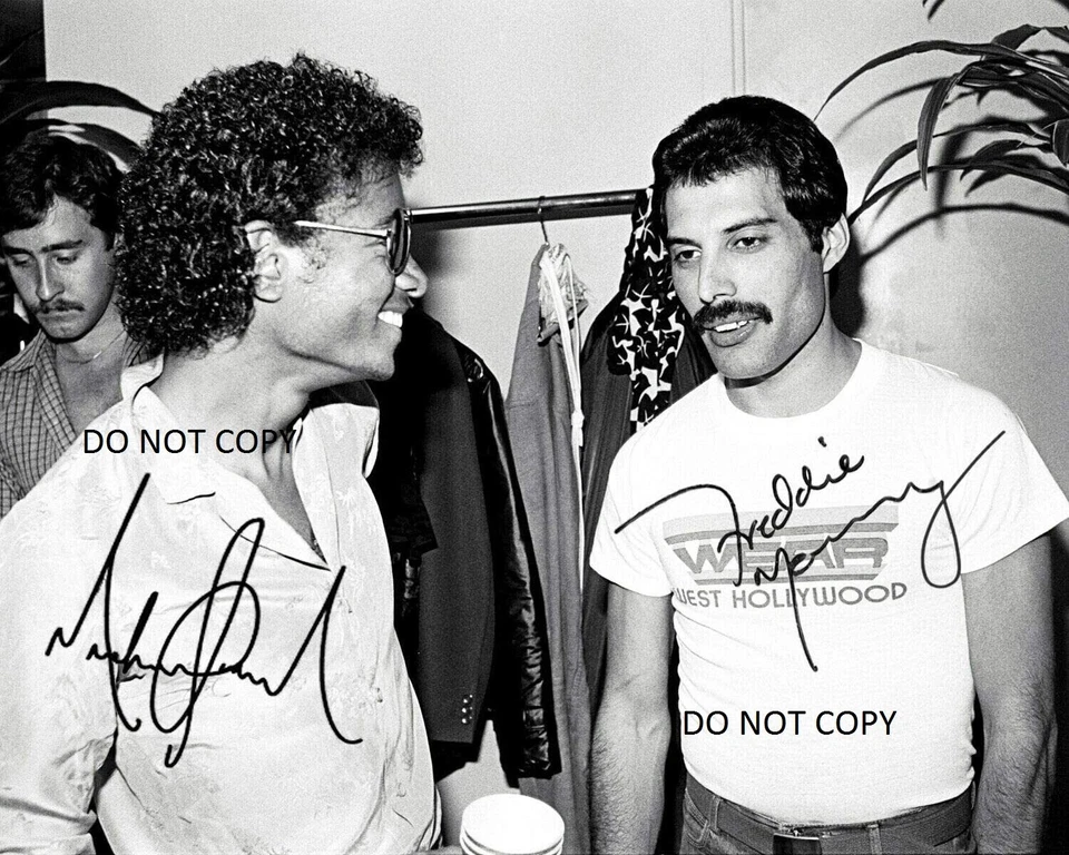 FREDDIE MERCURY & MICHAEL JACKSON Autographed 8x10 Signed Reprint Photo !! - Image 1 of 1