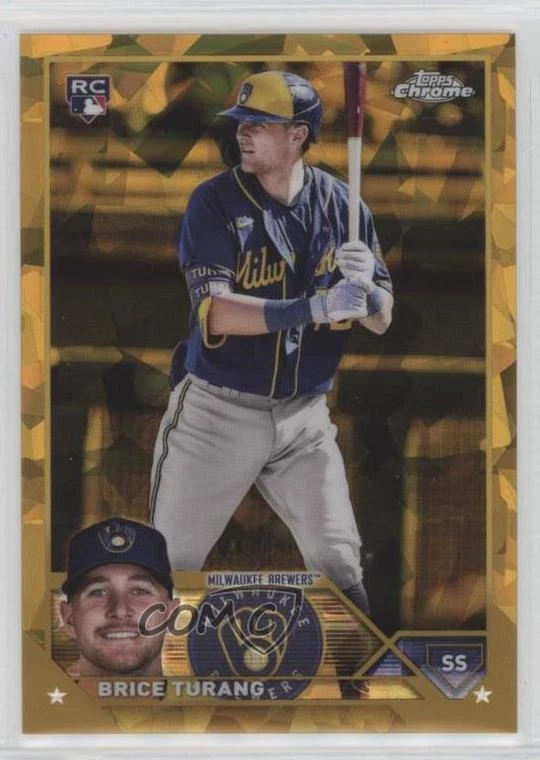 2023 Topps Chrome Sapphire Edition Gold /50 Brice Turang #530 Rookie RC