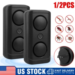2x Electronic Ultrasonic Pest Insect Repeller Mouse Rat Rodent Repellent Plug in - Picture 1 of 11